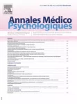 ANNALES MEDICO PSYCHOLOGIQUES, 180(10) - 2022