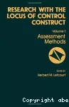 Research with the locus of control construct. Volume 1, Assessment methods